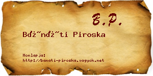 Bánáti Piroska névjegykártya